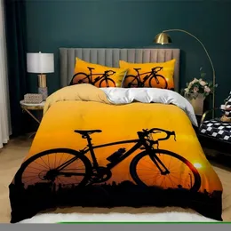 Bedding sets Summer Sports Style Bicycle Comforter Bedding sets Duvet cover pillowcase Queen King Bedclothes child teens gift 220924