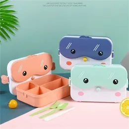 Bento Boxes School Kids Lunch Box Rectangular Leakproof Plastic Anime Portable Microwave Food Container Lonchera Child Lunchbox 220922