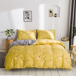 Sängkläder sätter hem textilstjärnor mönster gul sängkläder set nordisk dubbelsäng ab dubble design täcke täcke drottning barn täcken täckning 220924