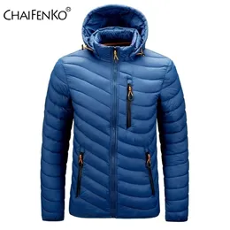 Piumino da uomo CHAIFENKO Marca Inverno Caldo Giacca impermeabile Autunno Spessa con cappuccio s Moda Casual Cappotto sottile 220924