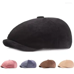 BERETS 2022女性のためのプレーンオクタゴンハット夏秋クールスボーイキャップメンカジュアルチャポーギャツビーキャップレディースファッションベレー帽子
