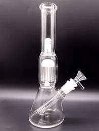 14 pollici Clear Glass Water Bong Beaker Narghilè Tree Arm Perc Oil Dab Rigs Tubi di fumo Shisha