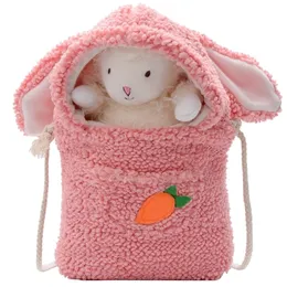 Zaini Peluche Bambini Borse a tracolla Borsa a tracolla per bambini Cute Baby Girls Crossbody Rabbit Doll Toddler Kindergarten Borse Portafoglio 220924