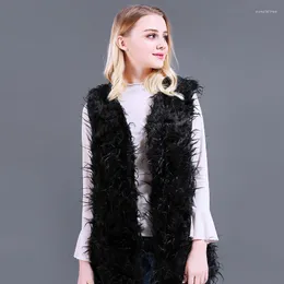 Pelliccia femminile finta lixe femminile femminile femminile di struzzo v al collo giacca da mantello maniche lady faux-fur solid solido