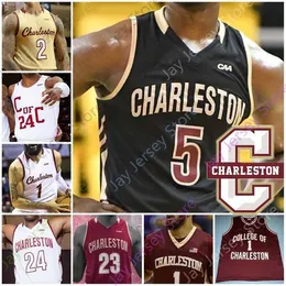 Mitch Custom Charleston Cougars Basketball Jersey NCAA College Grant Riller Brevin Galloway Jaylen McManus Miller Jasper Brantley Chealey Johnson
