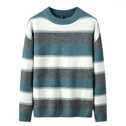 Men's Sweaters Men's Cashmere Cotton Blended Thick Pullover Men Sweater 2022 Autumn Winter Jersey Hombre Pull Striped Hiver Knitted