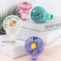 Elektrische Fans Kinder Neue Sommer Handgelenk fan Nette Obst Mini Uhr Kleine Fan Stumm Tragbare USB Aufladbare Fan T220924