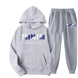 Hoodies Sweatshirts Erkek Tişörtleri 2022 Marka Trapstar Baskılı Spor Giyim Erkekler 15 Renk Sıcak İki Parçası Set Gevşek Hoodie Sweatshirt Pantolon Jogging