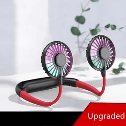 Electric Fans Upgrade Neck Fan Aromatherapy Lighting Neck Cooler Hand Free Neckband Fan Portable USB Rechargeable Dual Fan Mini Summer T220924