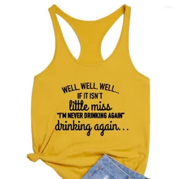 Débardeurs pour femmes Little Miss I'm Never Drinking Again Loose Women Summer Sexy Sans manches Buveur Débardeurs Casual Tumblr Gym Workout Vest