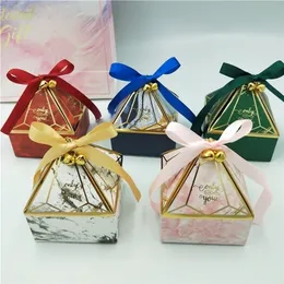 Pudełko na prezenty Weddne materiały ślubne imprezowe cukierki Baby Shower Paper Chocolate Es Prismatic Creative Bronzing Opakowanie ES 220922