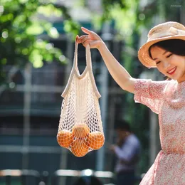 Storage Bags 1 PC Portable Cotton Mesh Bag Shopping Supermarket Vegetable And Fruit Net Hollow Woven