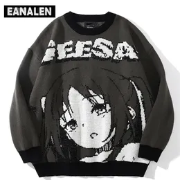 Men's Sweaters Harajuku Retro Cartoon Anime Girl Jumper Knit Sweater Men's Gothic Oversized Pullover Thick Sweater Grandpa Ugly Sweater Women's 220926