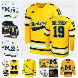 Gla MitNess Michigan Wolverines Hockey-Trikot Quinn Hughes Dylan Larkin Cam York Strauss Mann Thomas Bordeleau Matty Beniers Owen Power Jack Becker