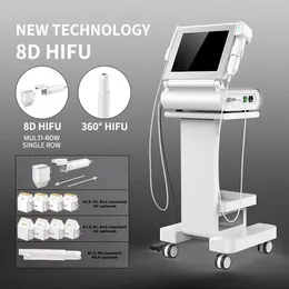 Professional 360 Ring Painless 8D HIFU Depth Cartridges Ultrasound Anti Aging Beauty Equipment Body Slimming Face Lifting Wrinkle Removal Treatment Salon Machine