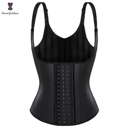 Women's Shapers Waist Tummy Latex Body Slimming Shapewear Vest Trainer Sweat Sport Belly Sheath Modeling Straps Steel Boned Posture 220923