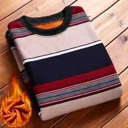 Erkek Sweaters Erkekler Polar Sonbahar Kış Moda Çizgisi Sıcak Külot Erkek Altın Kadife Kalın Out-Beck Triko 220924