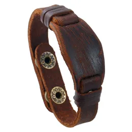 Läder Bangle Manschettknapp Justerbar armband Wristand för män Kvinnor Fashion Jewelry