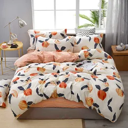 Bedding Sets Home Textile Frow Flower Conjunto para quatro temporadas abd tampo lateral capa de cama com roupa de cama de linho adulto camas de camas 3/4pcs 220923