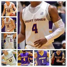 Maglia da basket Mitch 2020 Albany Great Danes NCAA College Ahmad Clark Cameron Healy Rizzuto Hutcheson Malachi De Sousa Hansen Lulka Lauderdale