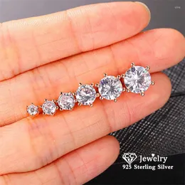 Stud￶rh￤ngen 6 f￶r kvinnor S925 Silver Shine Zircon Diamant Wedding Accessories Ear Brincos Drop CCE599