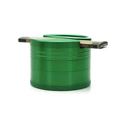 Accessori per fumatori Smerigliatrici per sigarette Tenere tritacarte per sigarette Smerigliatrice per fumo in metallo 63 mm 4 strati