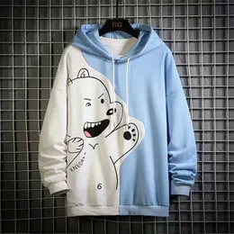 Felpe con cappuccio da uomo Felpe Fashion Kpop Style Streetwear Stampato Cartoon Hooded Men Casual Harajuku Manica lunga Mens 220922