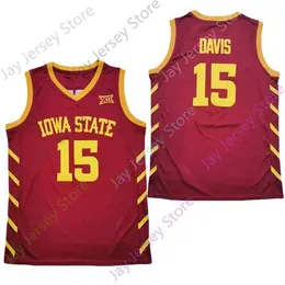 Mitch 2020 New NCAA Iowa State Cyclones Jerseys 15 Davis College Basketball Jersey Rosso Taglia Youth Adult Tutto cucito