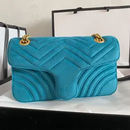 Velvet Zig Zag Torby na ramię Kobiet łańcuch crossbody torba mody pikowane torebki sercowe