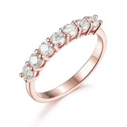 Cluster Rings Kuololit 07CT DVVS1 RING FÖR Women Solid14K 10K Rose Gold Matching Half Wedding Band för engagemang 220922