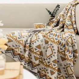 Coperte boho lancia coperta nappa a maglia muntage super morbido accogliente decorativo bohémien per divano letto di divano per auto tutte le stagioni tj7227