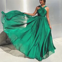 Party Dresses Simple Green Sleeveless A Line Sexy Backless Prom Dresses Women Elegant Long Vestidos De Noche Evening Robes Cocktail Gowns 220923