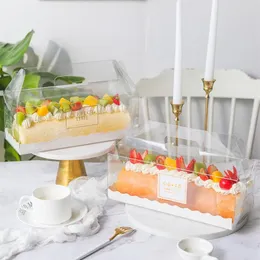 Confezione regalo StoBag 10 pezzi Swiss Roll Cake Box Packaging Barba Trasparente Asciugamano Mousse All'ingrosso Compleanno Matrimonio Fatto a mano
