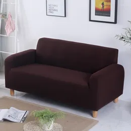 Stuhlhussen, große Elastizität, Stretch-Couchbezug, reine einfarbige Sofa-Tight-All-Inclusive-Braun-Grau-Schwarz-Bett-Schonbezug