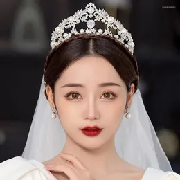 Headpieces Bridal Crown Headwear Wedding Birthday Headdress Pearl Retro Luxury Hair snygg tillbeh￶r f￶r kvinnlig