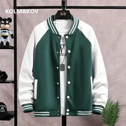 Męskie kurtki przylotowe płaszcz Spring Autumn Boy Baseball Jacket Fashion Wygodne patchwork Streetwear Men Rozmiar M-5xl 220924