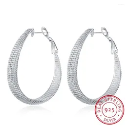 Серьги-кольца Lekani Стильные модные серьги 925 пробы серебряного цвета, аксессуары для сережек, образец полого дизайна для женщин, свадебные ювелирные украшения