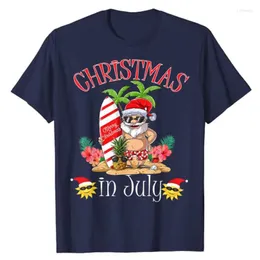 Men's T Shirts Men's T-Shirts 2022 Anime T-shirt Christmas In July Shirt Funny Santa Summer Beach Vacation Super Edge Cotton Harajuku