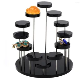 Hooks 1Pcs Multi-function Round Acrylic Display Stand Adjustable Product Riser Cupcake For Mini Figurines Jewelry Pastry