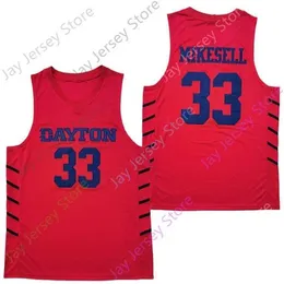 Mitch 2020 Novo Jerseys de Jerseys da NCAA Dayton Flyers 33 Mikesell Jersey College White Size Men Youth Adult