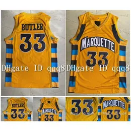 GLA TOP QUALIDADE 1 33 Jimmy Butler Jersey Marquette Golden Eagles High School Movie College Basketball Jerseys Green Sport Shirt S-xxl