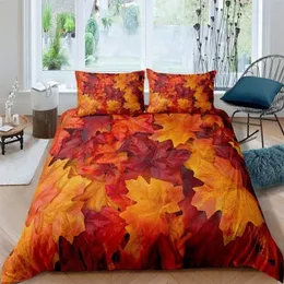 Set biancheria da letto Set copripiumino foglie d'acero Colorato stagione autunnale Foglie d'acero in disegni insoliti Stampa naturale King Size 23 pezzi Set biancheria da letto 220924