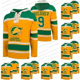 GLA A3740 California Golden Seals Classic 60s Hoodie 9 Ivan Boldirev 8 Walt McKechnie 27 Gilles Meloche 22 Joey Johnston 10 Ted Hampson