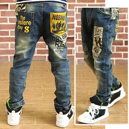 Jeans ienens erkek pantolon çocuk denim uzun bahar sonbahar kıyafetleri 4-11 yıl çocuk gündelik pantolon genç çocuk streç 220923