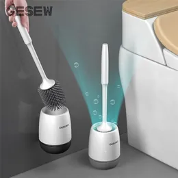 Toilet Brushes Holders GESEW TPR Silicone Head Quick Draining Clean Tool WallMount Or FloorStanding Cleaning Bathroom Accessories 220924