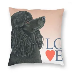 Kudde /dekorativ poodle svart kärlek täcker soffa hem dekorativ pudel caniche fyrkant kast 40x40 /dekorativ