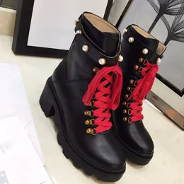 Short Boots Martin Boots Ankle Boot Autumn Leather Thick Soled Fashion Women Waterproof Platform Black Spring MKJ0000002 BNG
