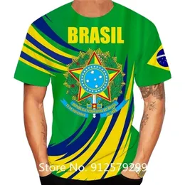 Outdoor T-shirts Mode 3d Brasilien Muster Drucken T-shirts Sommer Brasil Kurzarm T-shirt Hip Hop Streetwear Tops W220923