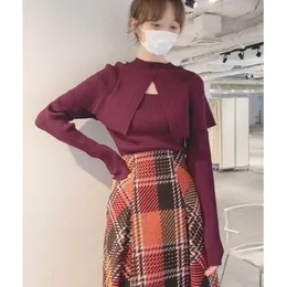 Suéteres para mujer Neploe Otoño Invierno Suéteres JAPÓN Dulce Simple Jumpers Solapa Con volantes Mantón Patchwork Manga larga Slim Pull Femme 220923