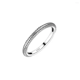 Cluster Rings CKK Me Collection Pave For Women 925 Sterling Silver Jewelry Party Wedding Anelli Mujer Anel